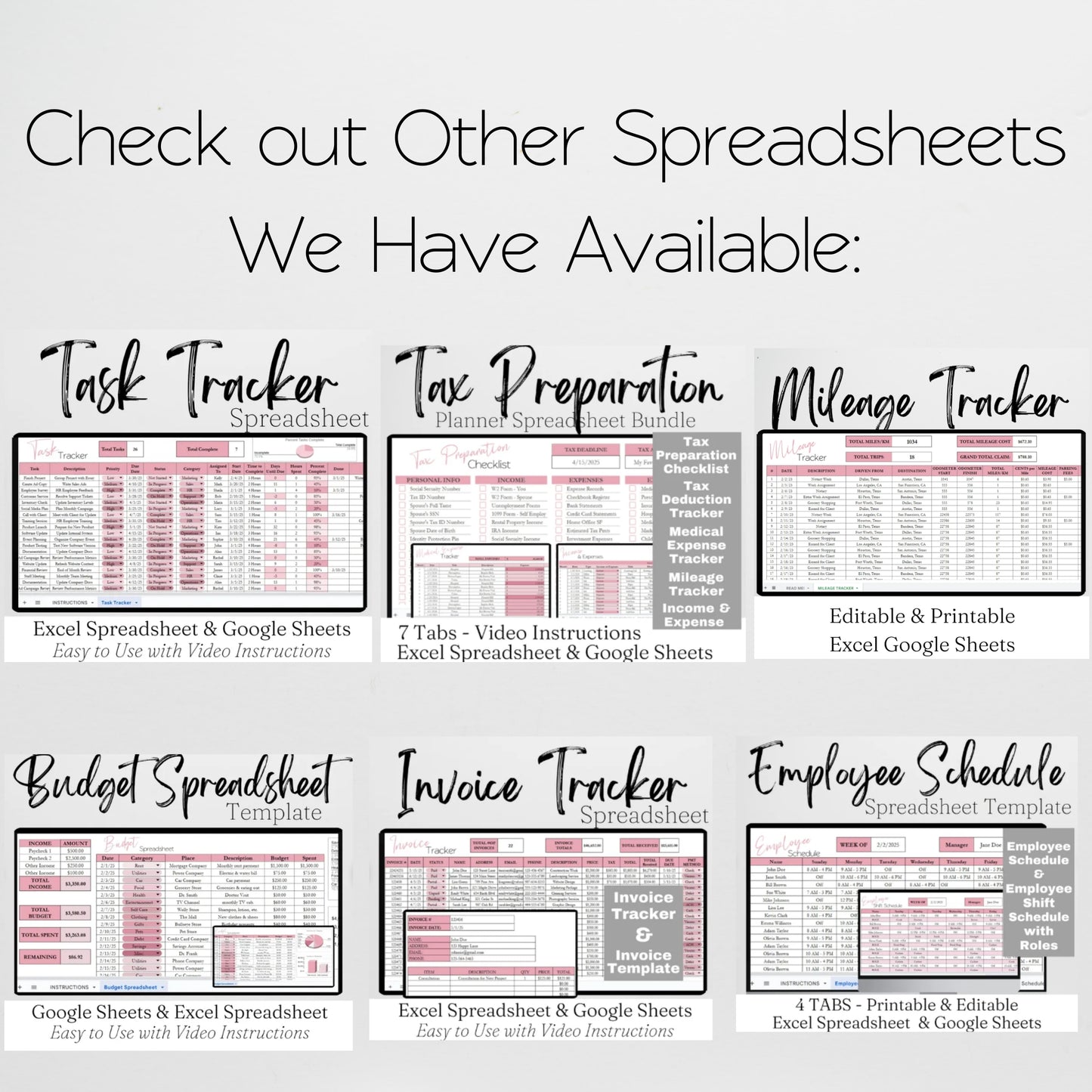 Nail Salon Business Template Bundle Google Sheet and Excel Spreadsheet