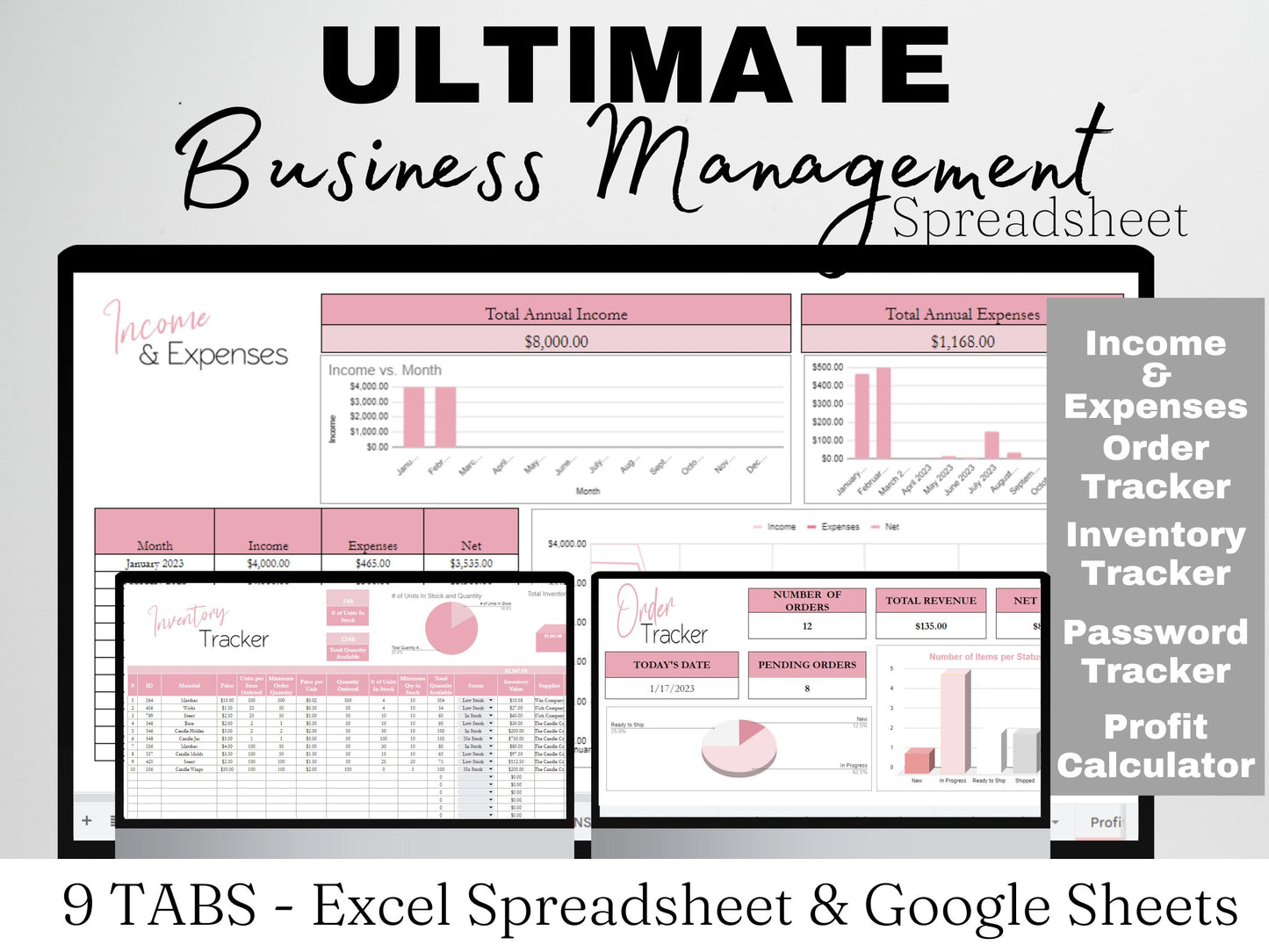 Business Bundle Template Google Sheets Excel Spreadsheet