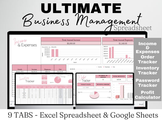 Business Bundle Template Google Sheets Excel Spreadsheet