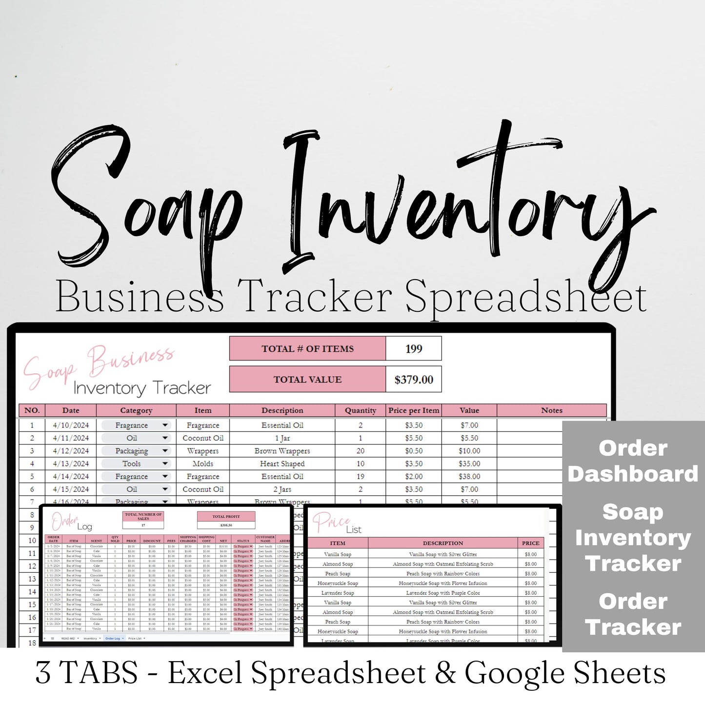 Soap Business Inventory Spreadsheet Google Sheets