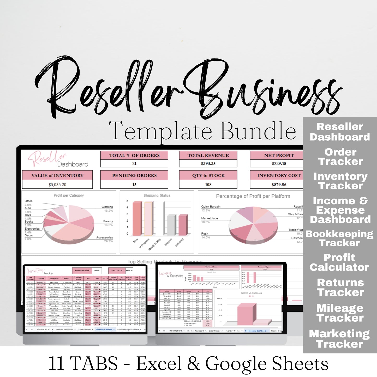Reseller Business Planner Template Google Sheet and Excel Spreadsheet