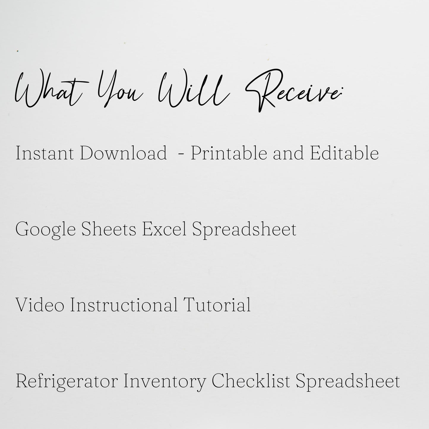 Refrigerator Inventory Google Sheet and Excel Spreadsheet