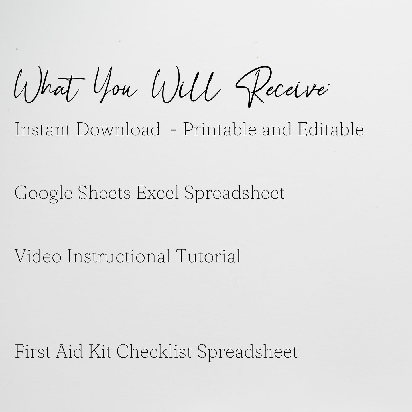 First Aid Kit Checklist Google Sheet and Excel Spreadsheet