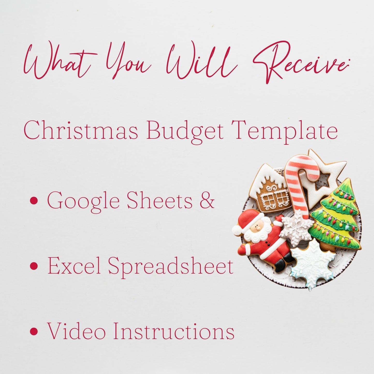 Christmas Budget Spreadsheet Template, Excel Spreadsheet and Google Sheet