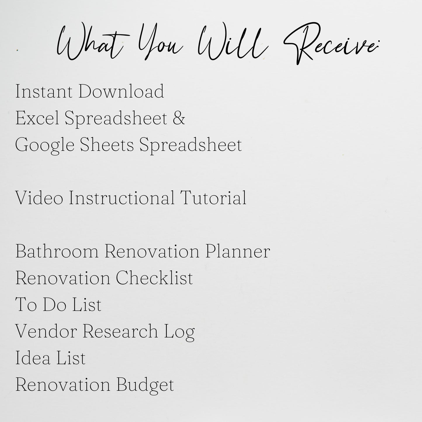 Bathroom Renovation Planner Google Sheet