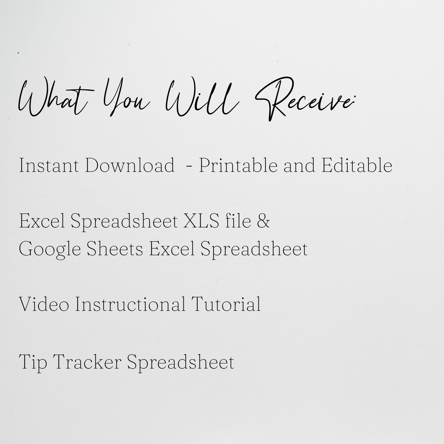 Tip Tracker Google Sheet and Excel Spreadsheet