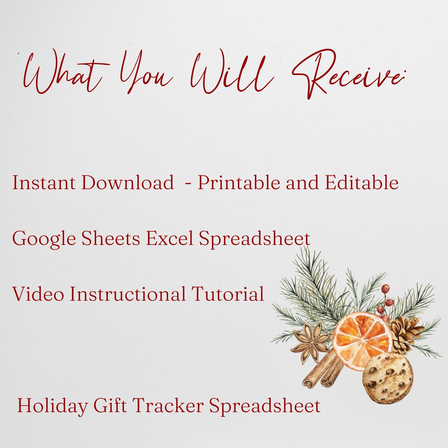 Holiday Gift Tracker Google Sheet, Christmas Planner Spreadsheet, Holiday Presents, Christmas Budget Sheet, Christmas Present Tracking