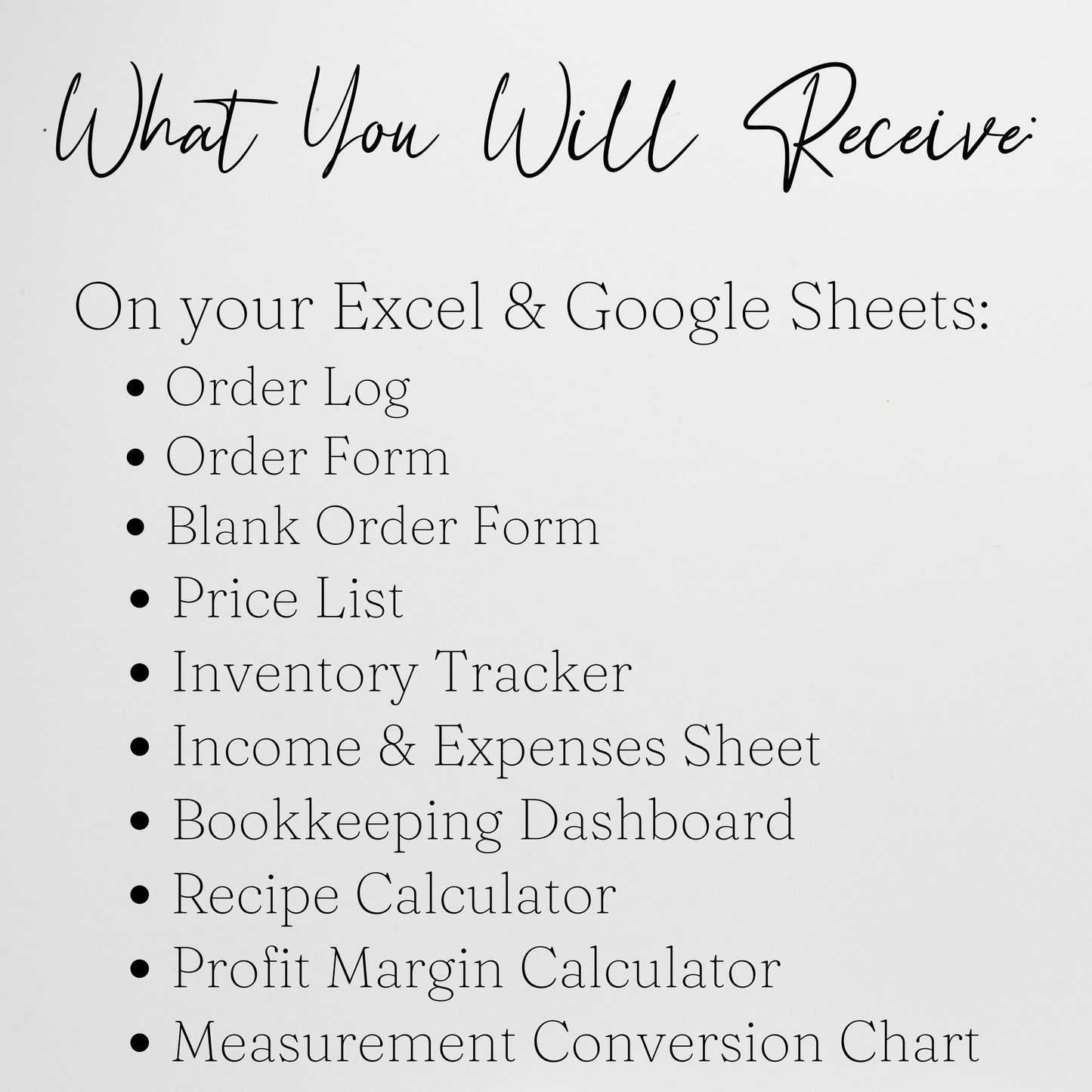 Bakery Business Template Bundle Google Sheet and Excel Spreadsheet