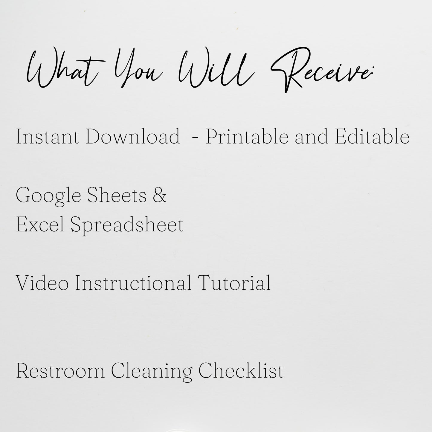 Bathroom Cleaning Checklist Google Sheets and Excel Spreadsheet