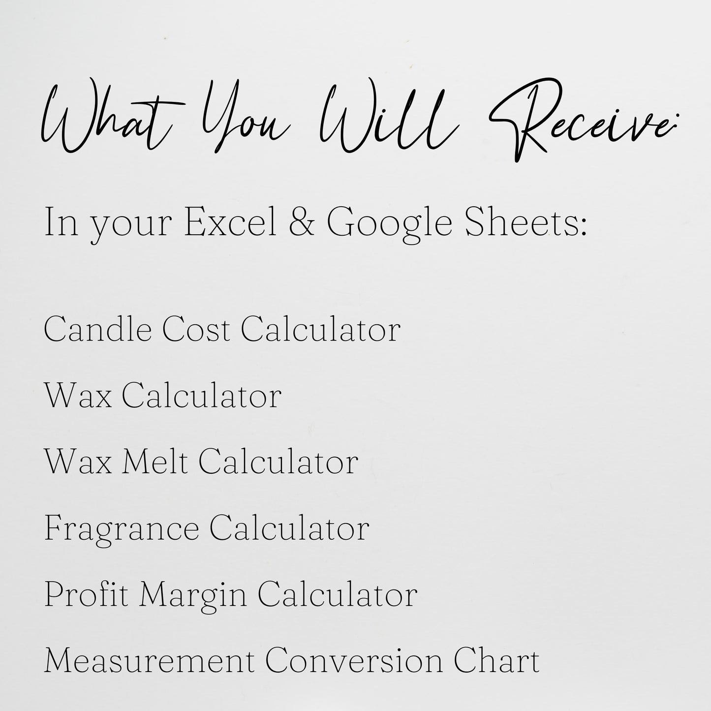 Candle Calculator Spreadsheet Google Sheet and Excel for Cost, Wax, and Fragrance