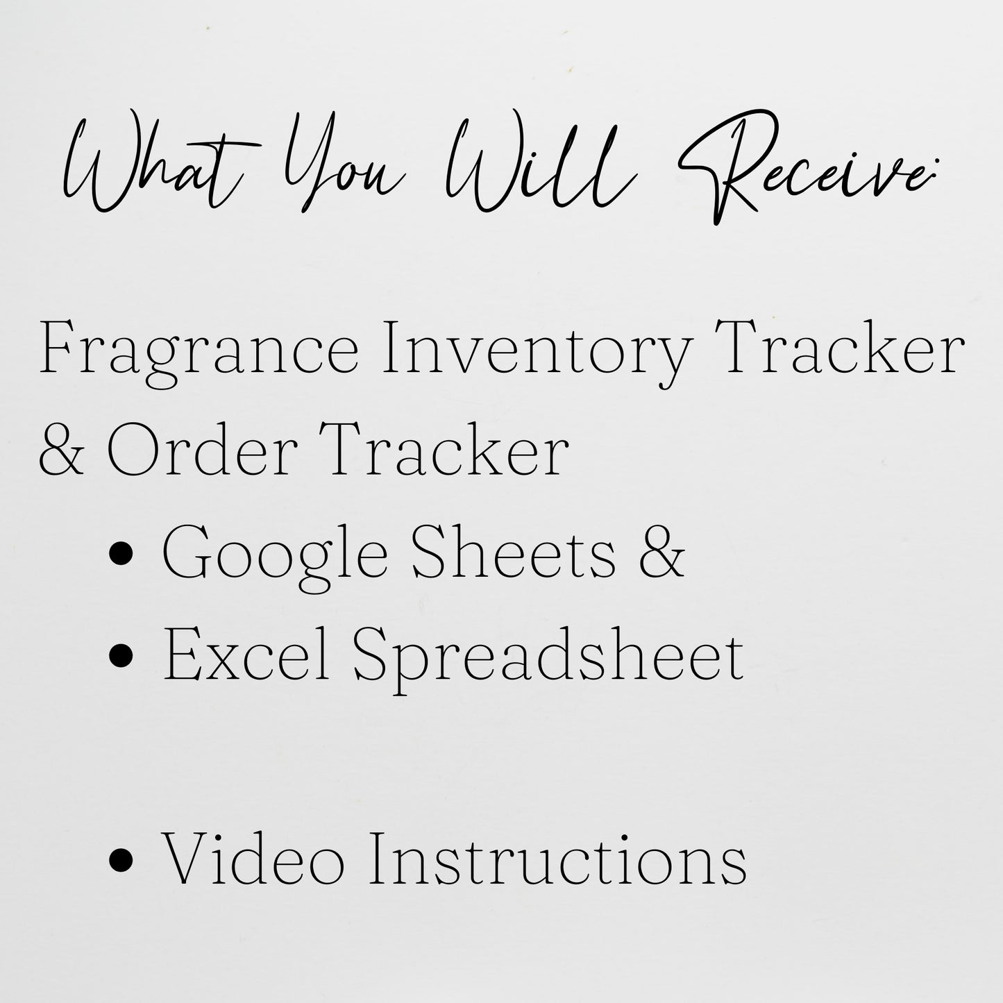 Fragrance Collection Tracker Template Inventory Tracking for Google Sheets and Excel Spreadsheet