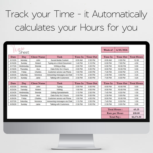 Time Sheet Template Google Sheets and Excel Spreadsheet