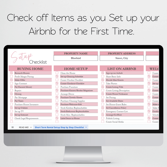 Airbnb Setup Checklist Template Google Sheets Excel Spreadsheet