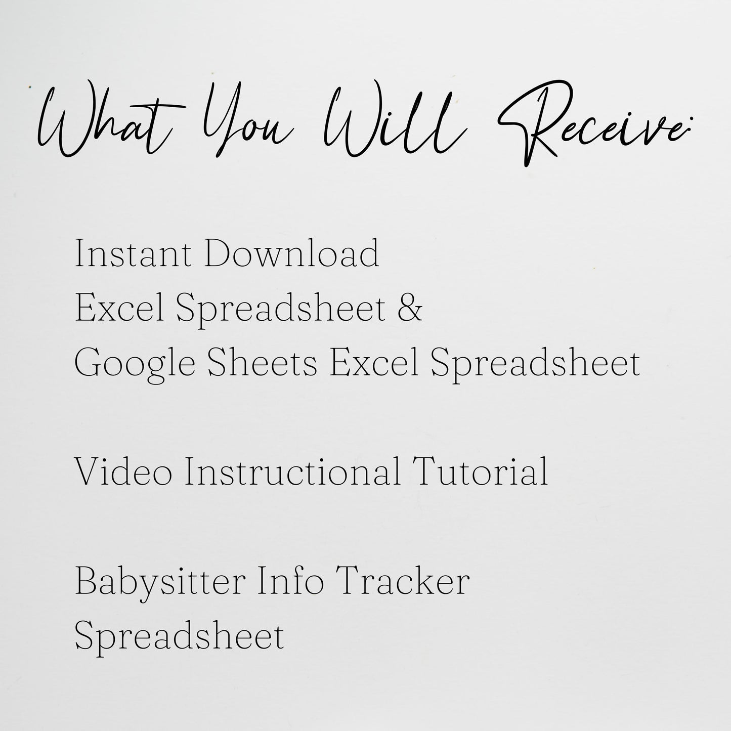 Babysitter Info Sheet Excel Spreadsheet Google Sheet