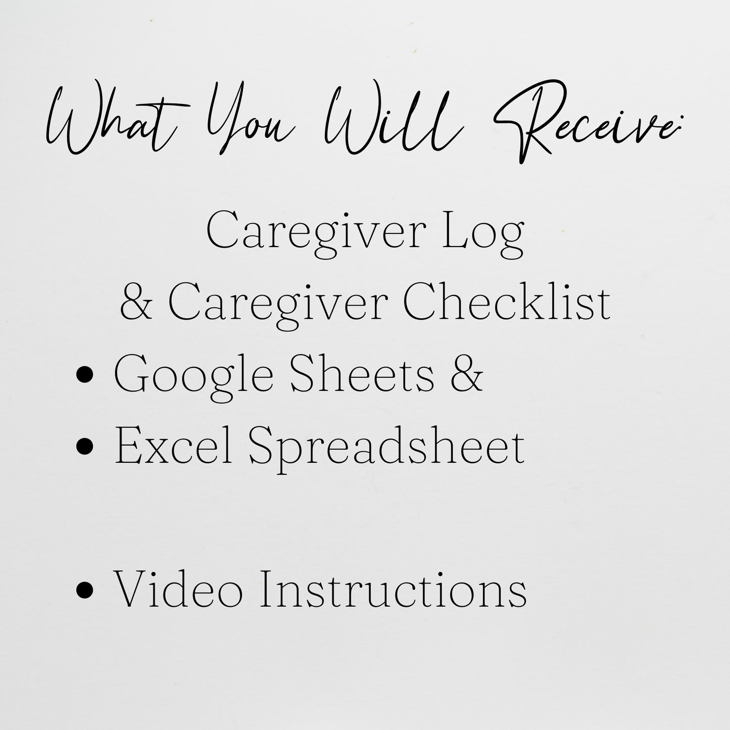 Caregiver Log & Caregiver Checklist Tracker Template for Google Sheets and Excel Spreadsheet