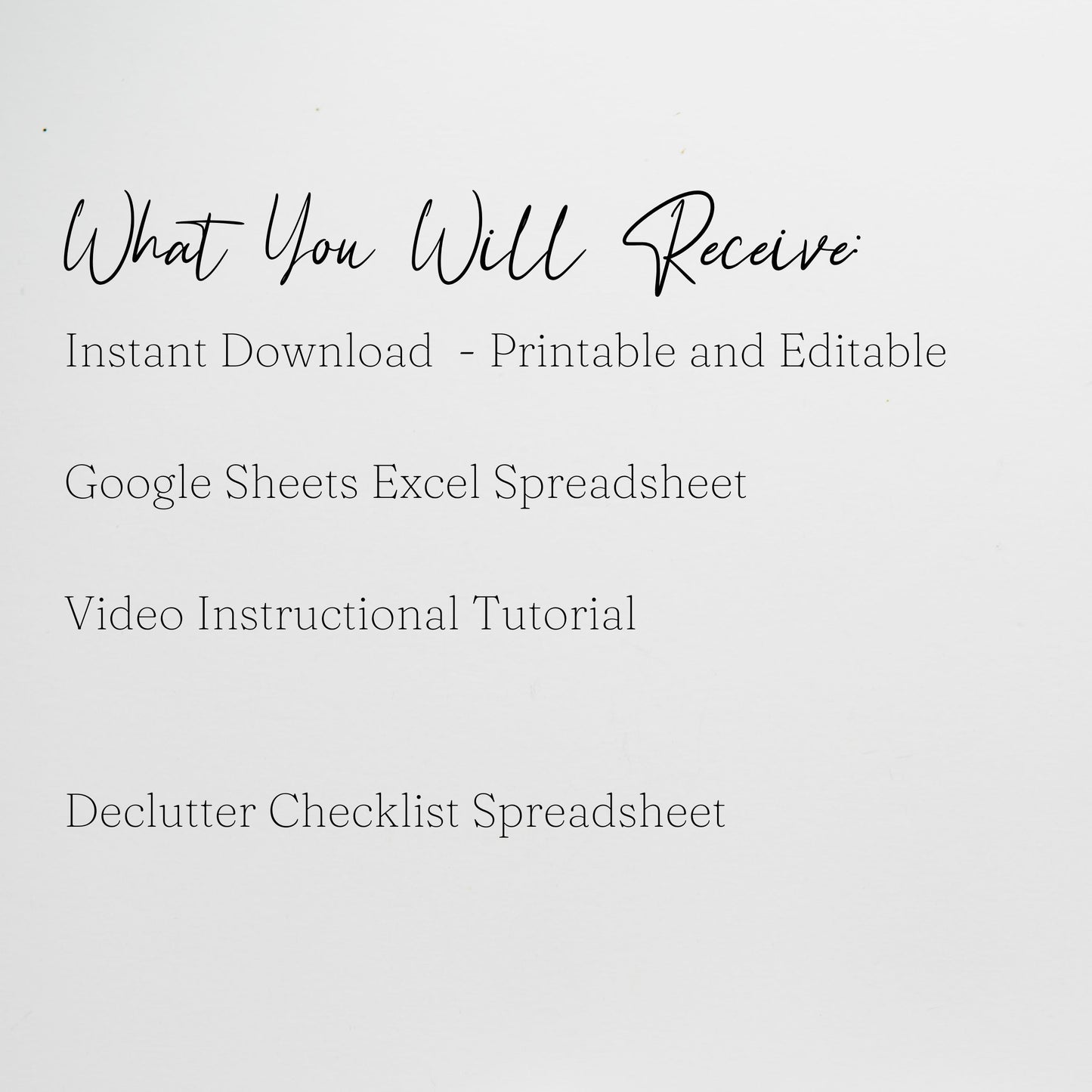 Declutter Checklist Google Sheet