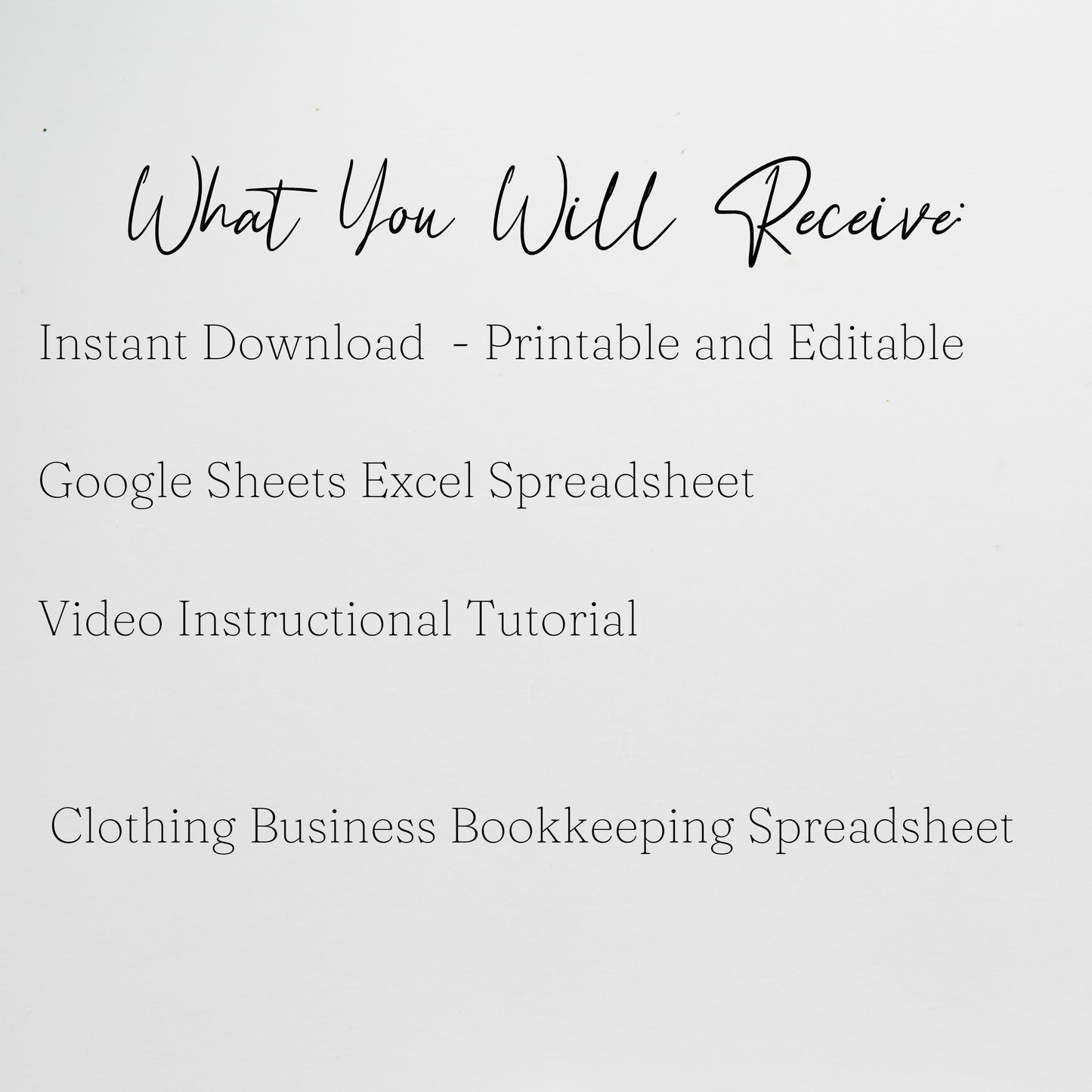 Clothing Bookkeeping Template Google Sheets Excel Spreadsheet