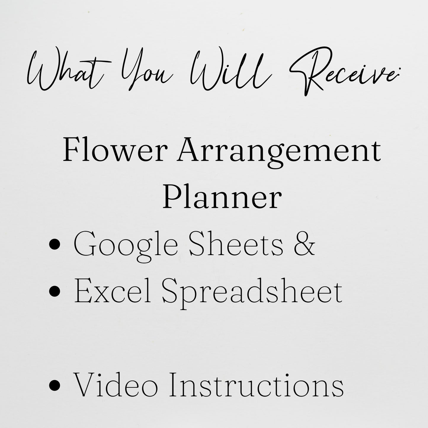 Flower Arrangement Planner Template Google Sheets and Excel Spreadsheet