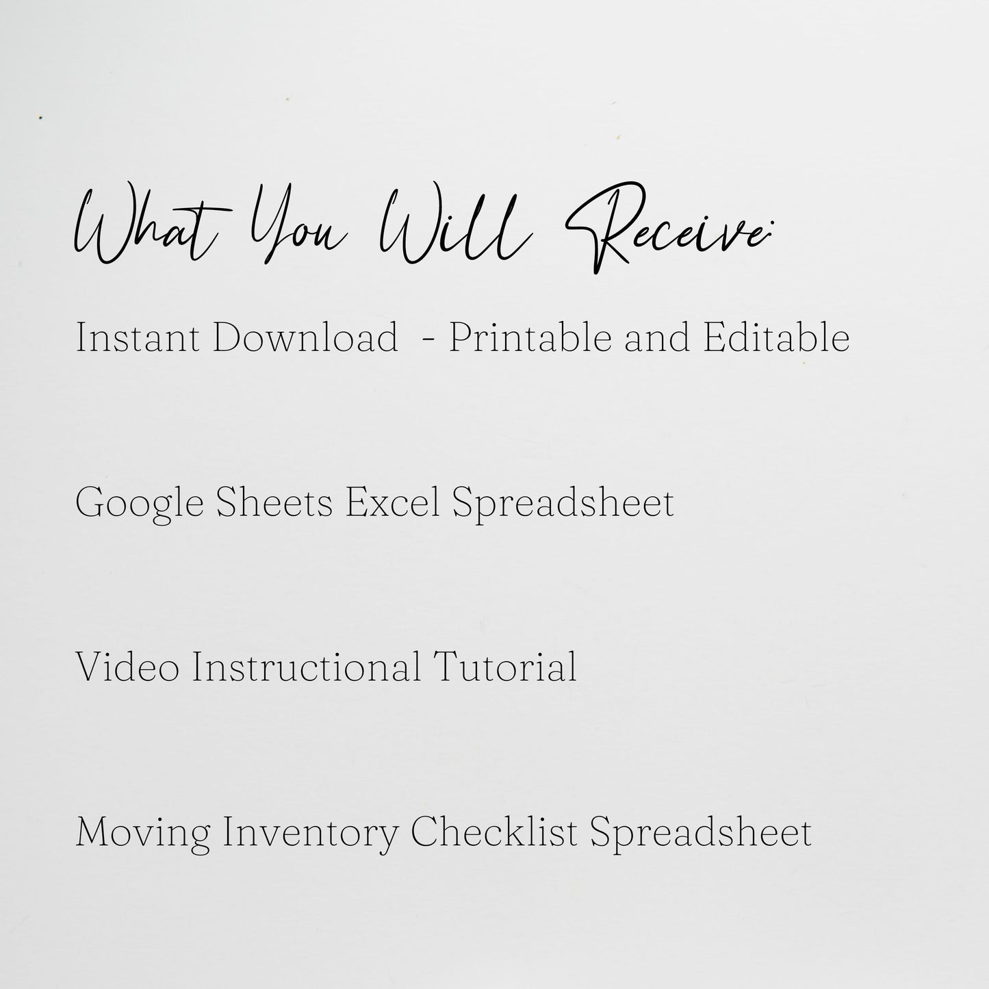 Moving Inventory Checklist Google Sheet and Excel Spreadsheet