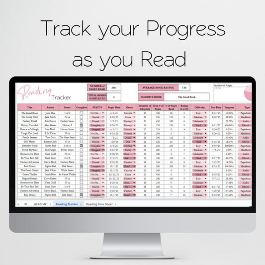 Reading Tracker Template Google Sheets and Excel Spreadsheet