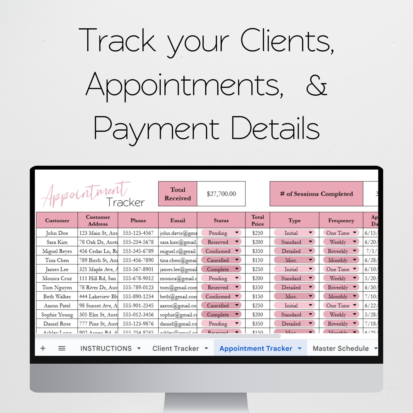 Coaching Business Template Bundle Google Sheet and Excel Spreadsheet