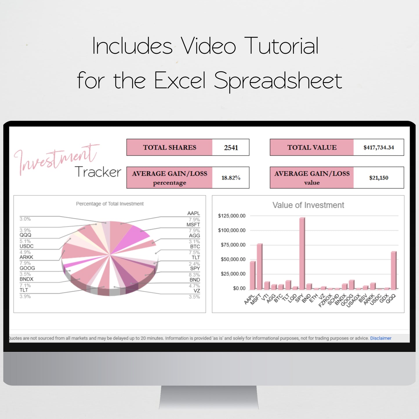 Investment Tracker Template Spreadsheet Google Sheet
