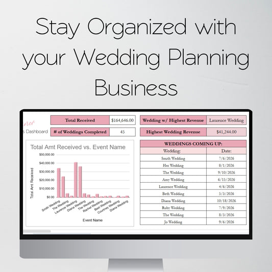 Wedding Planner Business Template Bundle | Client Wedding Organizer & Business Tracker Google Sheets & Excel Spreadsheet for Coordinators & Event Planners