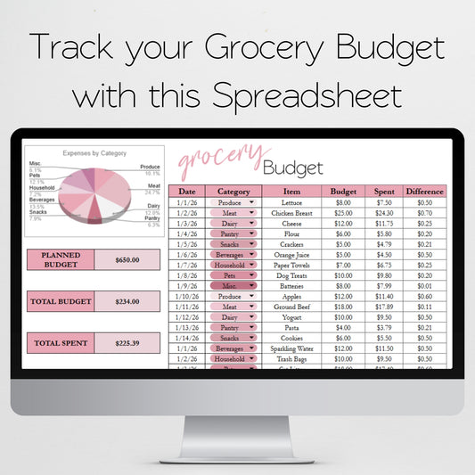 Grocery Budget Template Google Sheets & Excel Spreadsheet