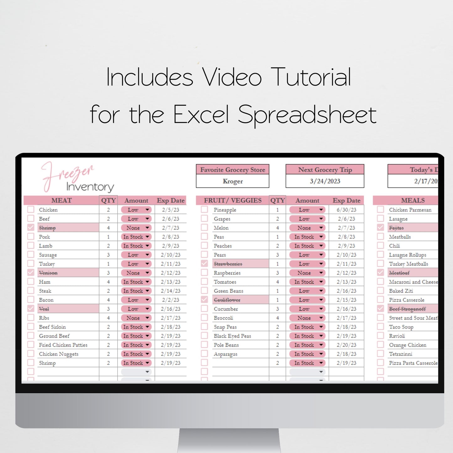 Food Inventory Checklist Bundle Google Sheet and Excel Spreadsheets