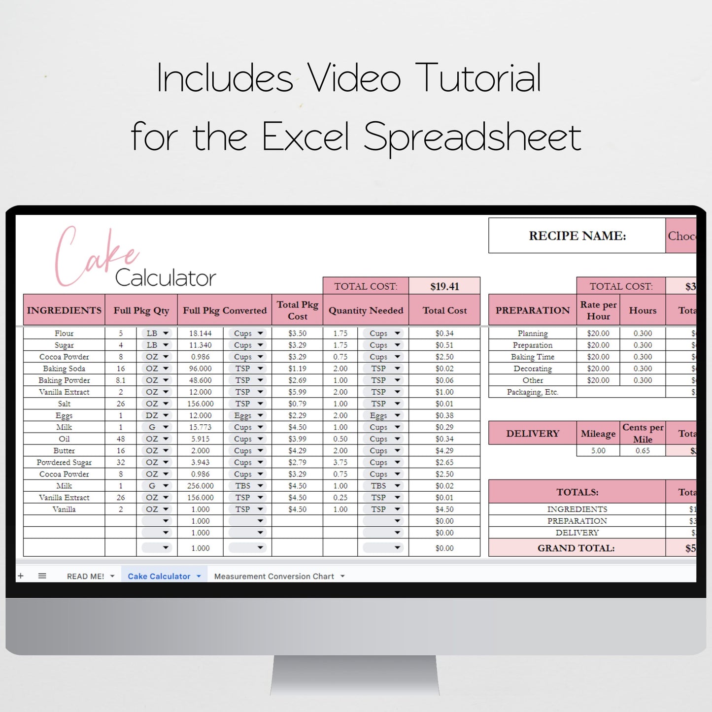 Recipe Calculator Google Sheet and Excel Spreadsheet
