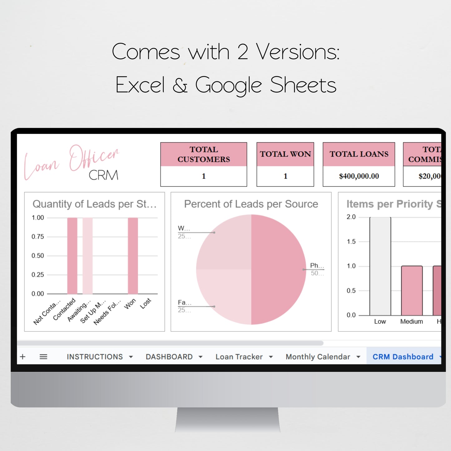 Loan Officer Template Spreadsheet Bundle Google Sheet and Excel Spreadsheet