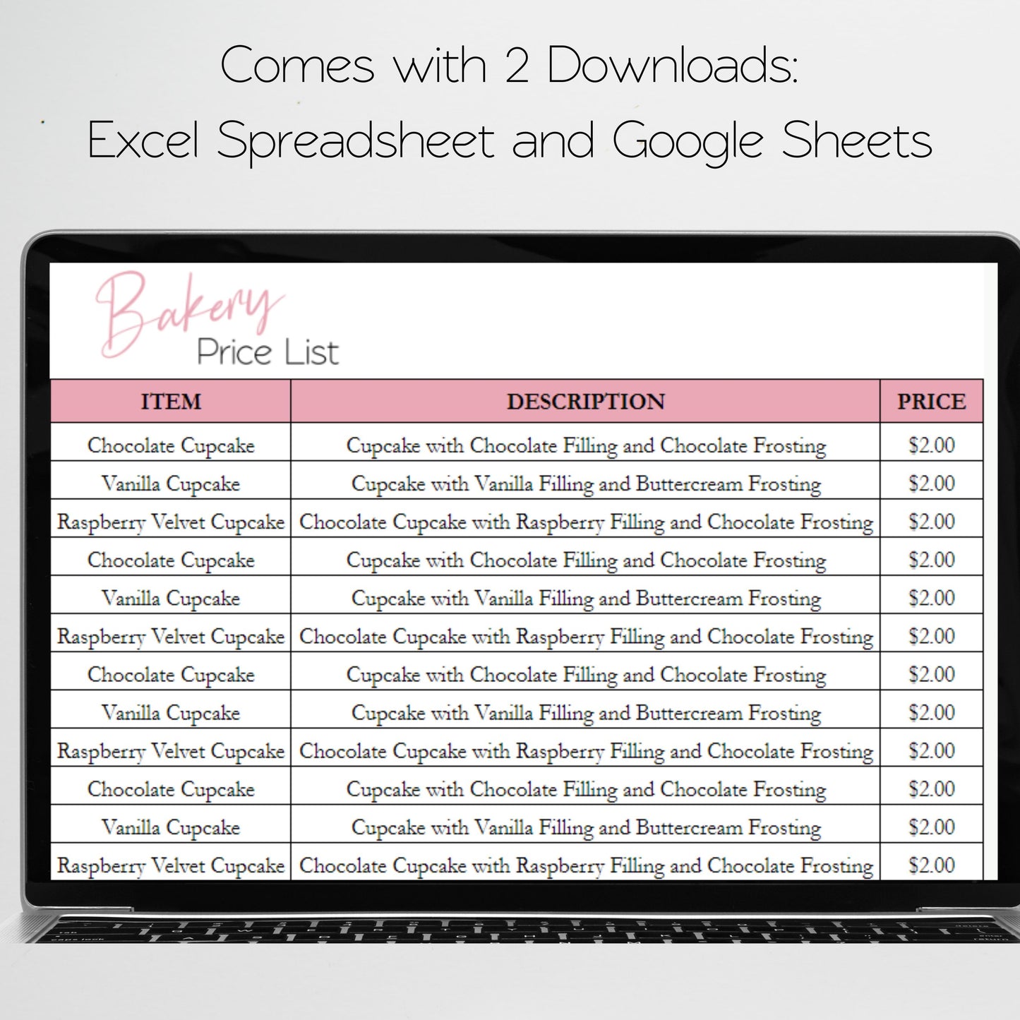 Bakery Business Template Bundle Google Sheet and Excel Spreadsheet