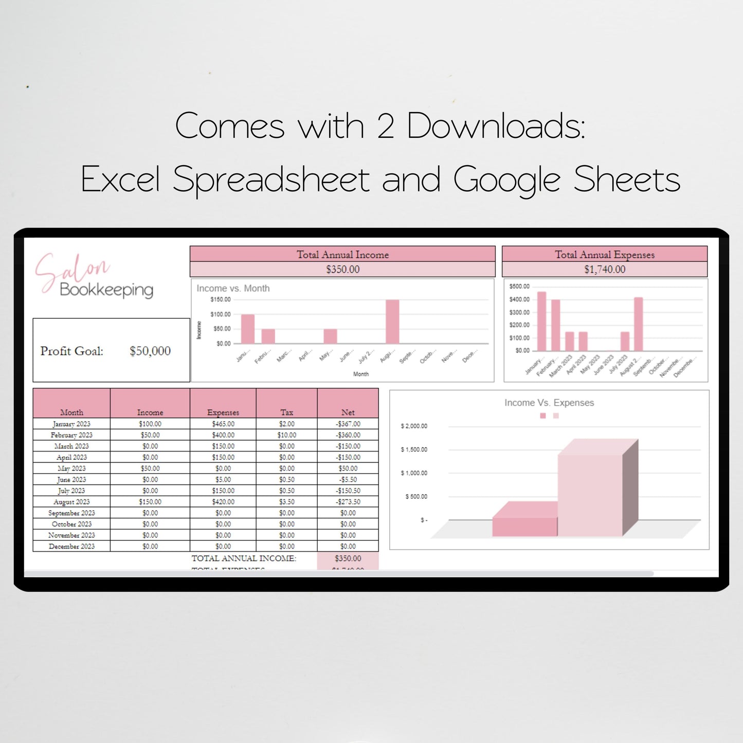 Hair Salon Business Bundle Template Google Sheets Excel Spreadsheet