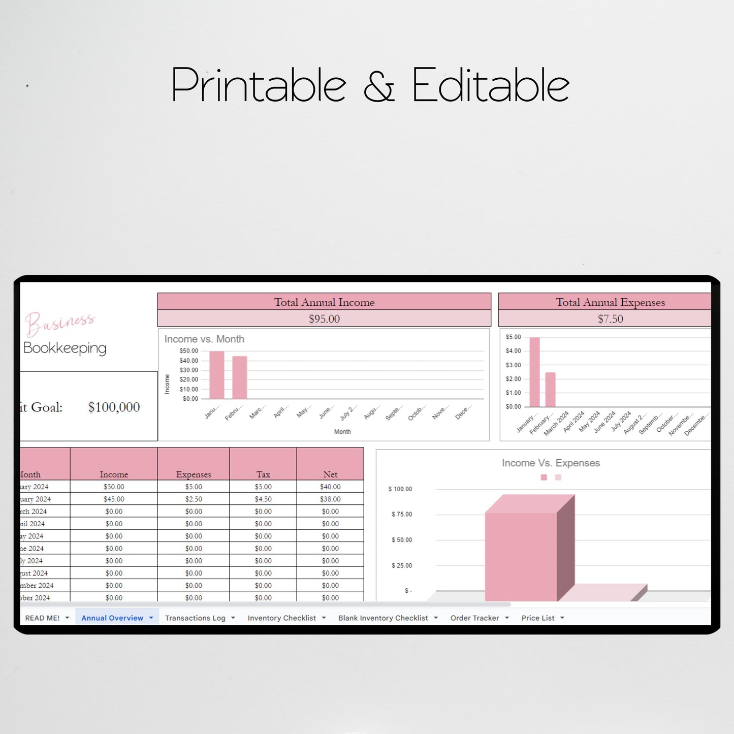 Pet Business Bookkeeping Template Google Sheets Excel Spreadsheet