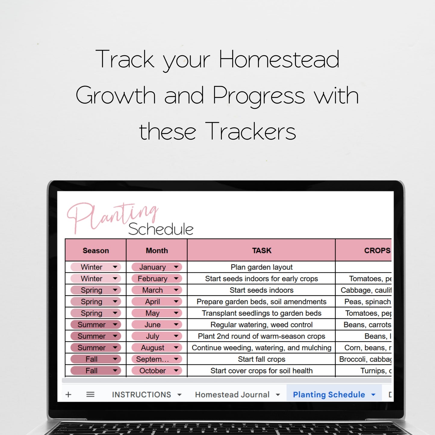Homestead Planner Template Google Sheet and Excel Spreadsheet