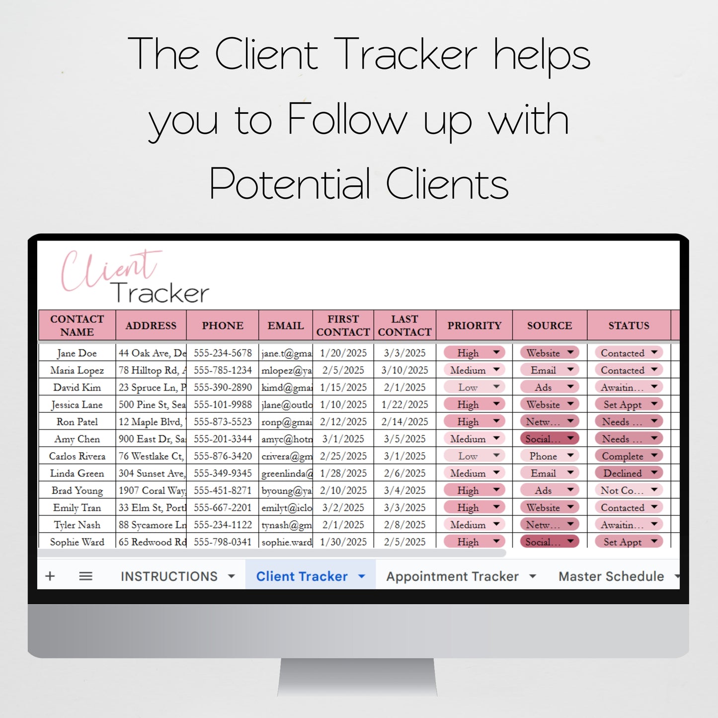 Coaching Business Template Bundle Google Sheet and Excel Spreadsheet