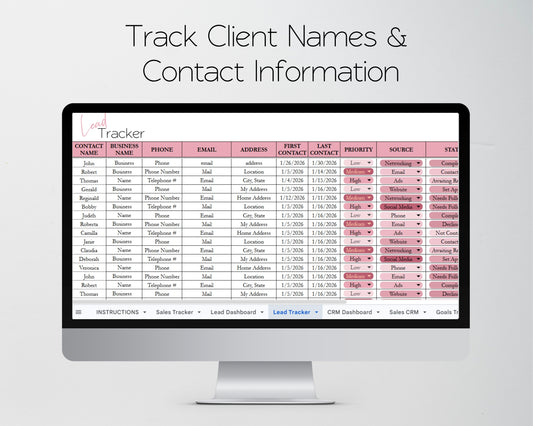 Sales Management Template Bundle - Google Sheets and Excel Spreadsheet