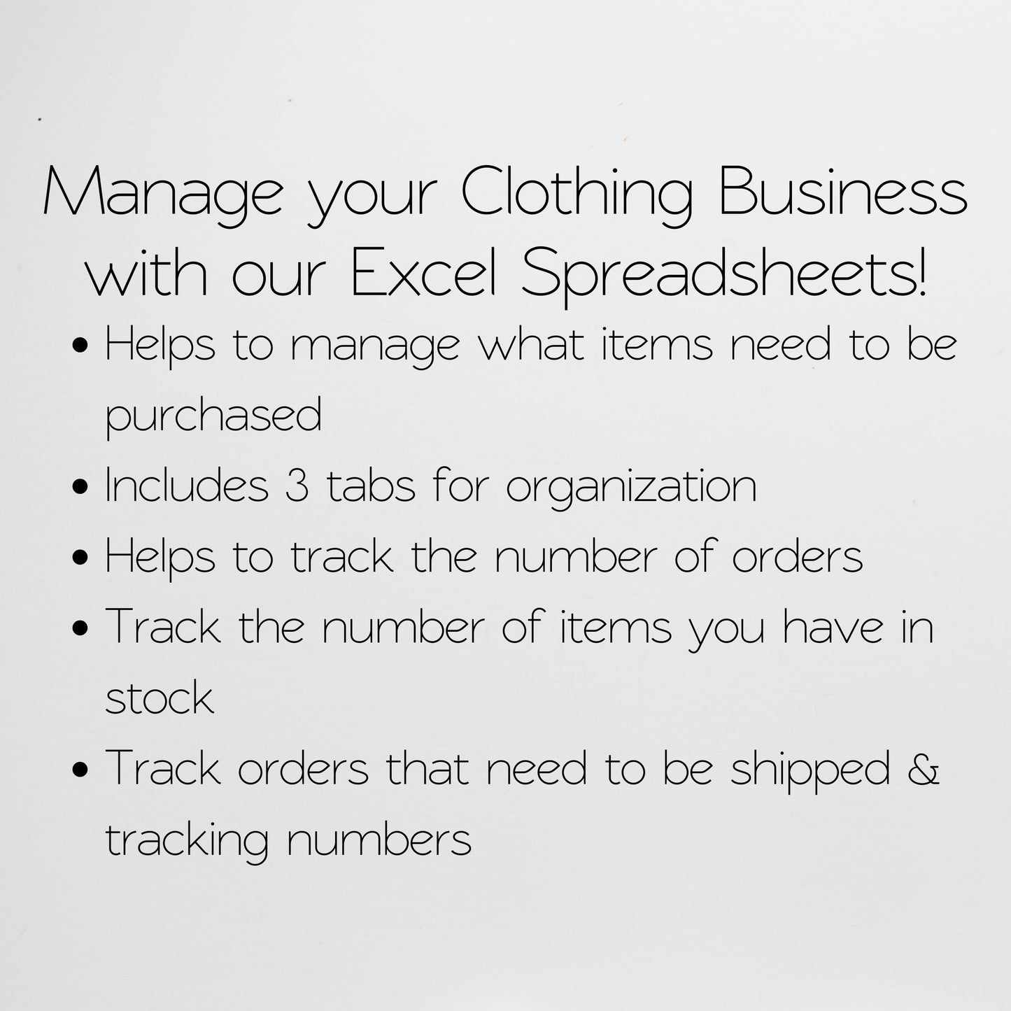 Clothing Inventory Tracker Google Sheet