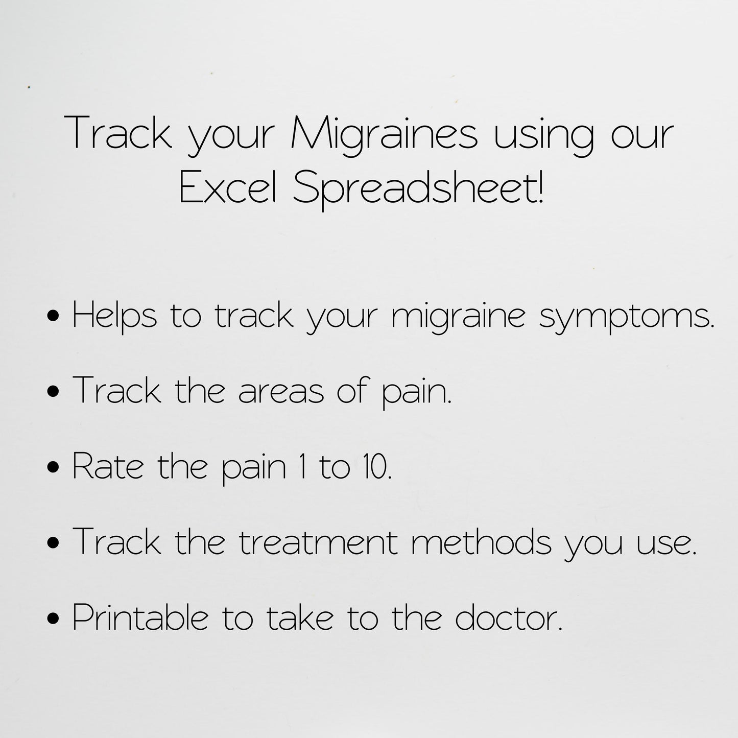 Migraine Tracker Google Sheet and Excel Spreadsheet