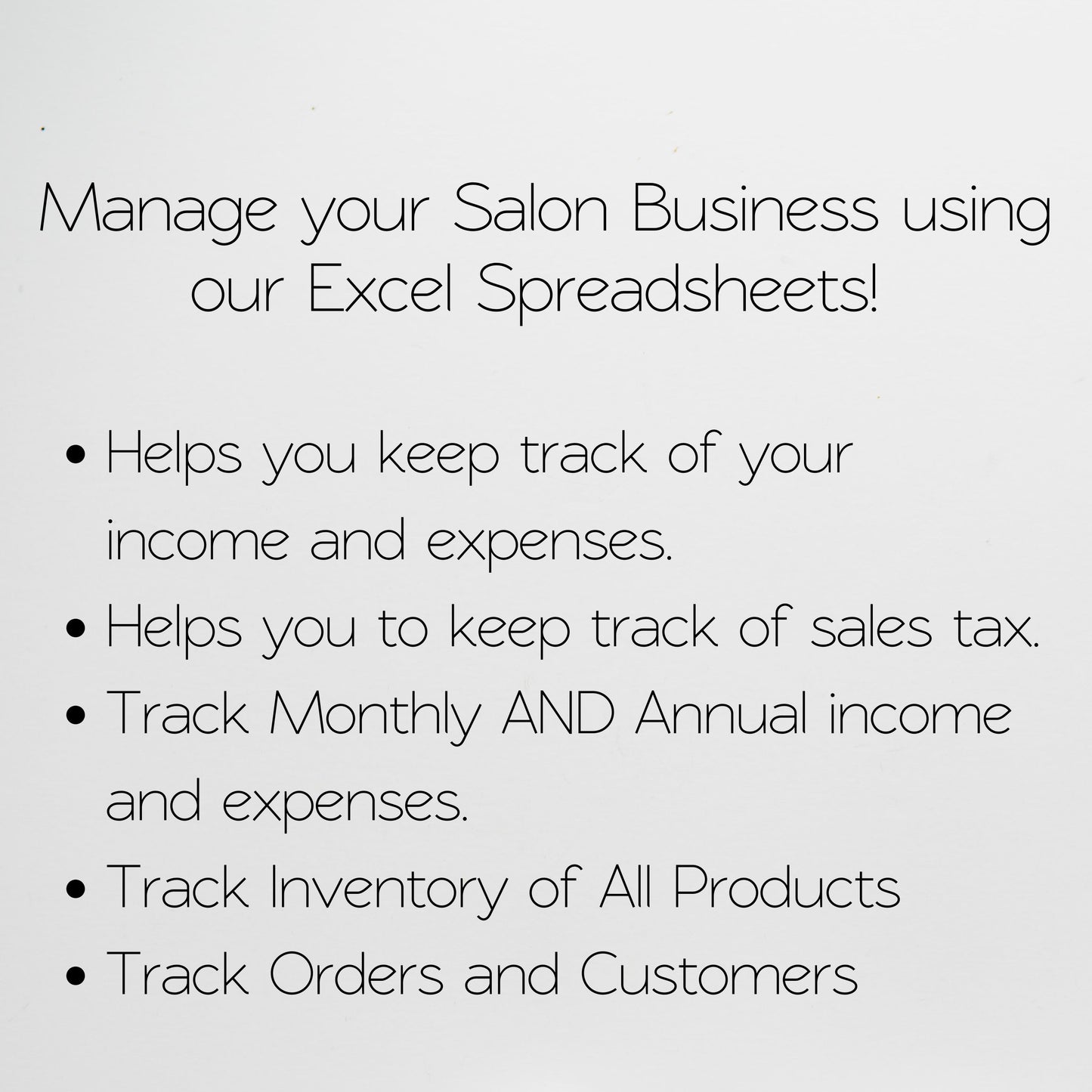 Hair Salon Business Bundle Template Google Sheets Excel Spreadsheet