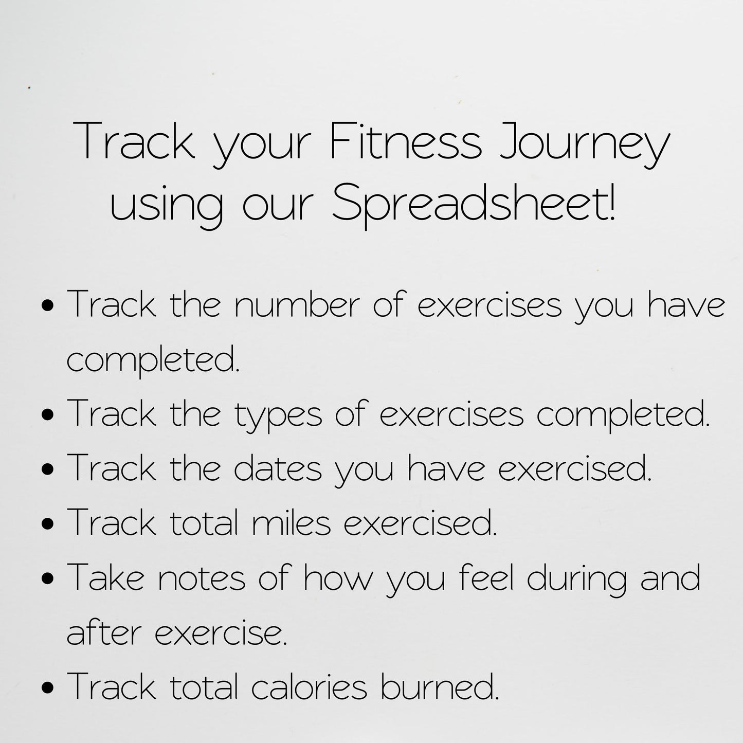 Exercise Tracker Google Sheet Template and Excel Spreadsheet