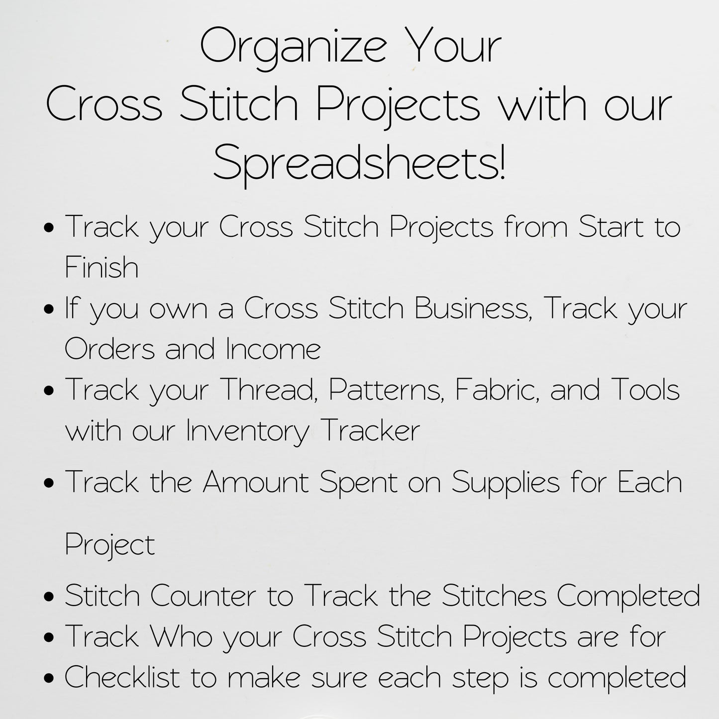 Cross Stitch Planner Template Google Sheet and Excel Spreadsheet