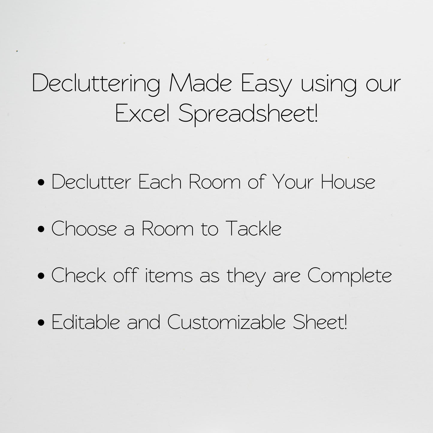 Declutter Checklist Google Sheet