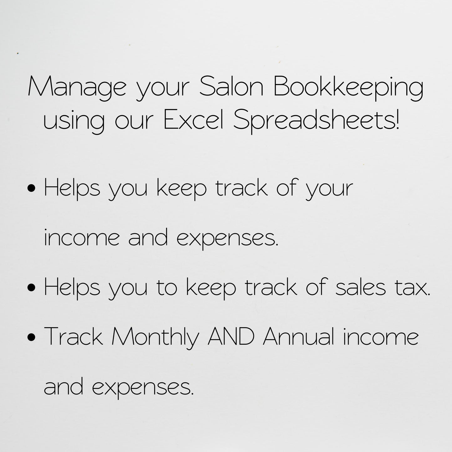 Salon Bookkeeping Template Spreadsheet Google Sheet
