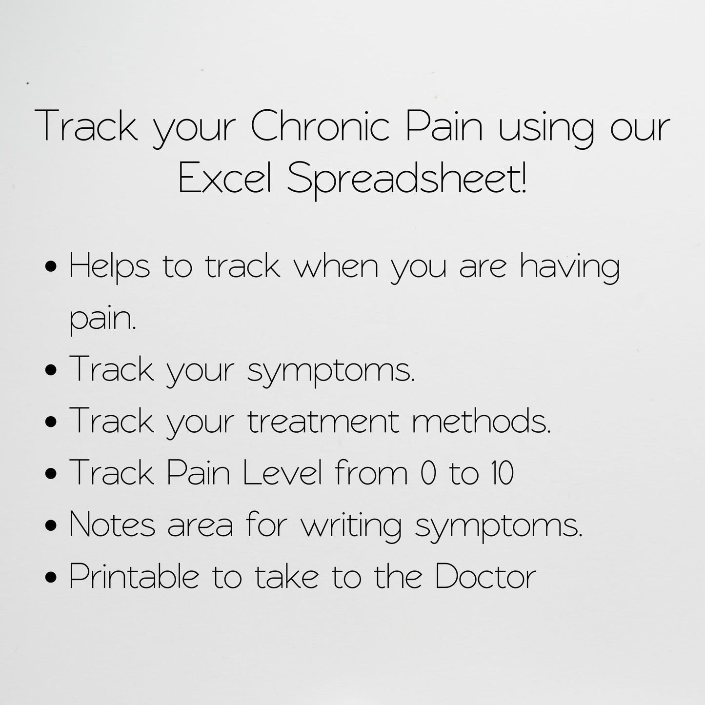 Chronic Pain Tracker Google Sheet