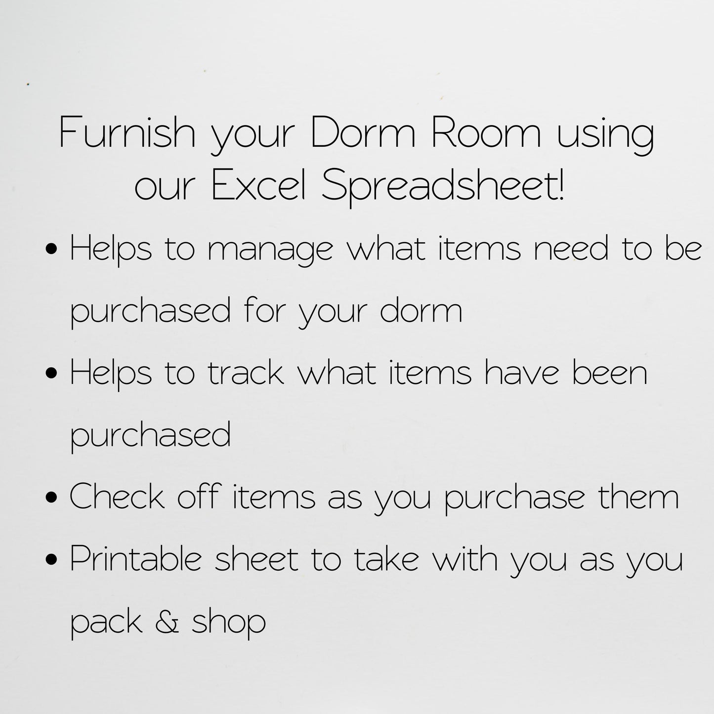 College Dorm Room Essentials Checklist Template Google Sheets Excel Spreadsheet