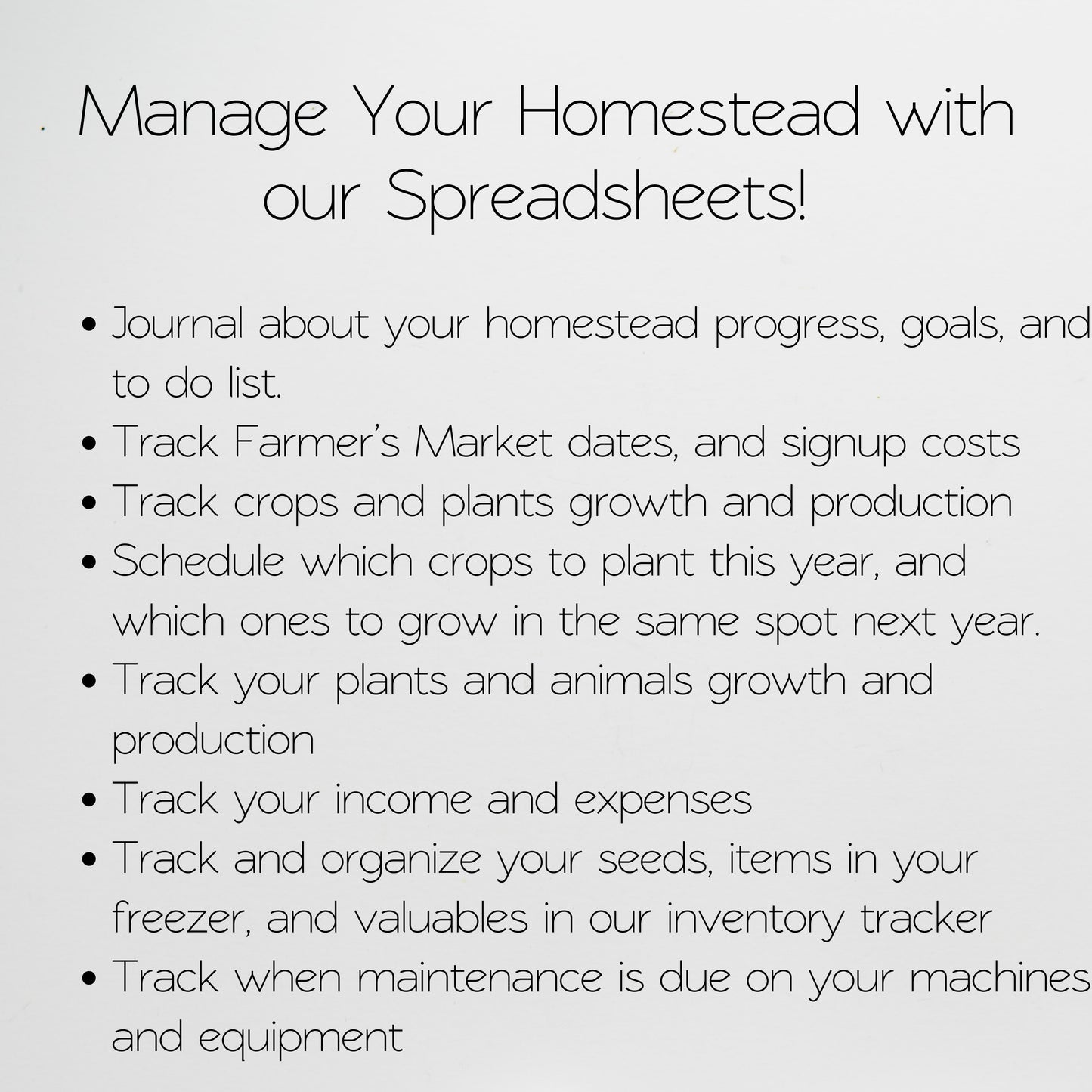 Homestead Planner Template Google Sheet and Excel Spreadsheet