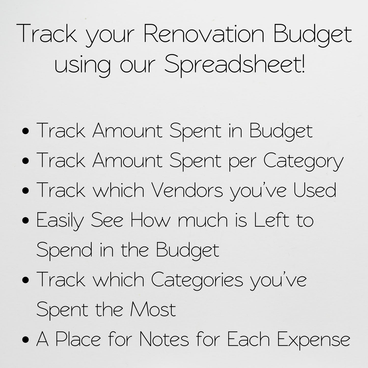 Home Renovation Budget Template Google Sheets and Excel Spreadsheet