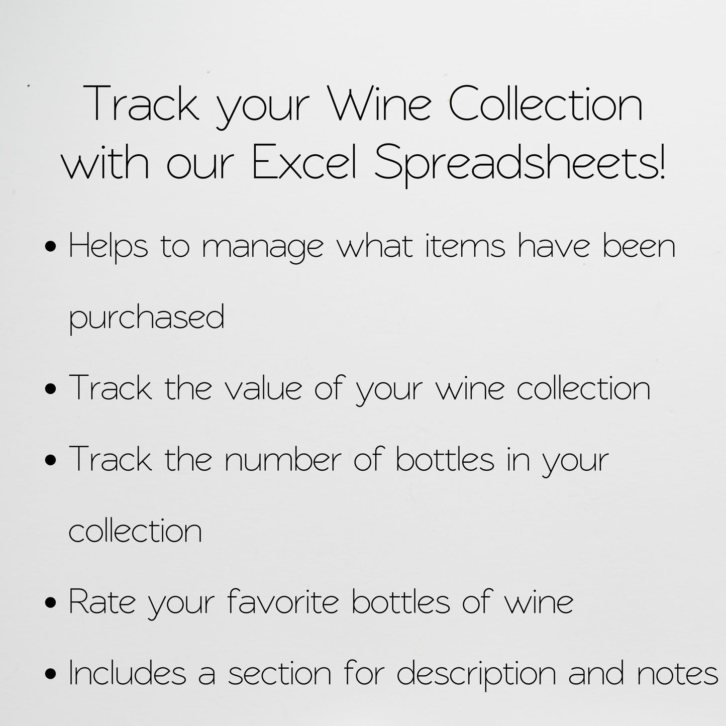 Wine Inventory Tracker Google Sheet