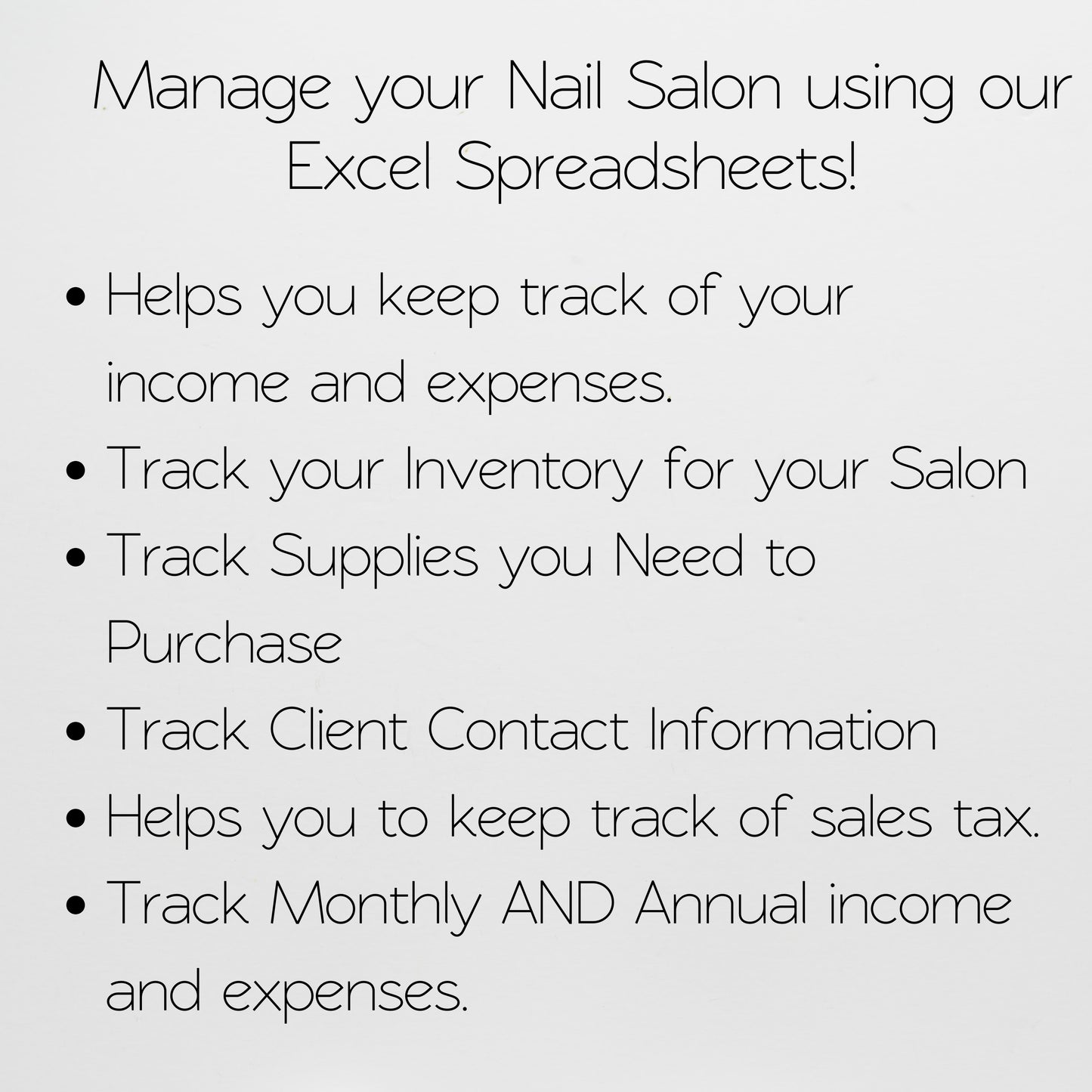 Nail Salon Business Template Bundle Google Sheet and Excel Spreadsheet